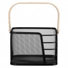 ARDESTO Кошик з ручкою Midori 24х23.5х16.1см, метал, дерево, чорний ARDESTO Кошик з ручкою Midori 24х23.5х16.1см, метал, дерево, чорний