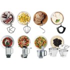 Kenwood Кухонна машина Titanium Chef Baker, 1200Вт, чаша-метал, корпус-метал, насадок-7, вбудовані ваги, дисплей, срібний