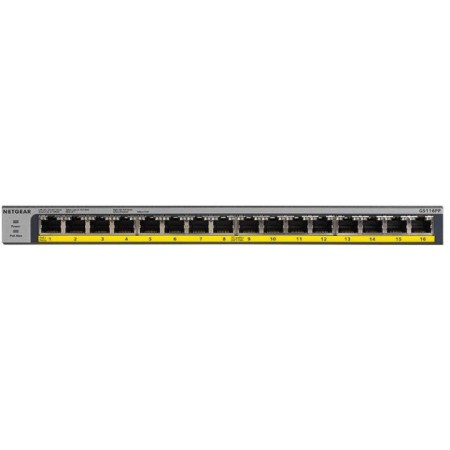 NETGEAR Комутатор GS116PP 16x1GE PoE+(183Вт), FlexPoE, некер