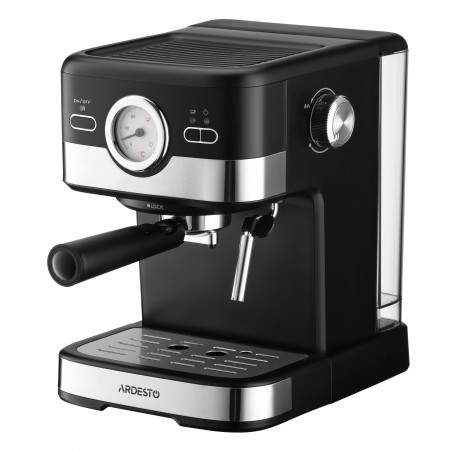 ARDESTO Кавоварка рожкова 1.5л, мелена, ручний капучинатор, 