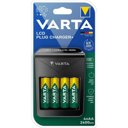 Зарядний пристрій Varta Lcd Plug Charger 4хNI MH AA2600 мА•г