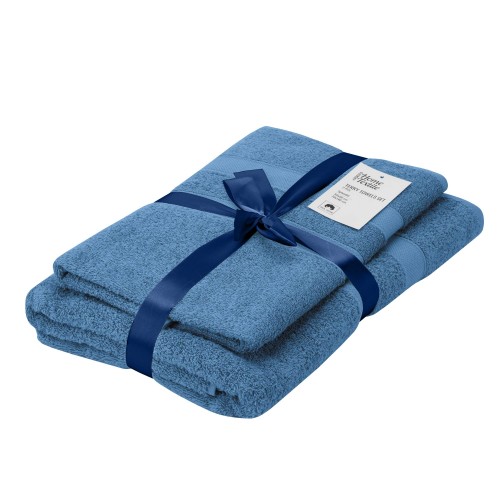 ARDESTO Набір рушників махрових Splendid 50х90см, 70х140см, 2шт, 100% бавовна, блакитний