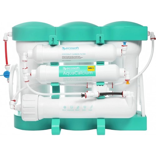 Ecosoft Фільтр зворотного осмосу P’URE AQUACALCIUM Mint, мембрана 75gpd DuPont, картридж AquaCalcium збагачує мінералами, дренаж 1:1