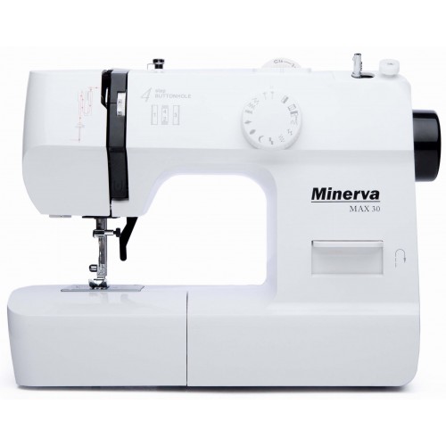 Minerva Швейна машина Max30, електромех., 71 Вт, 13 швейних операцій, петля напівавтомат, білий