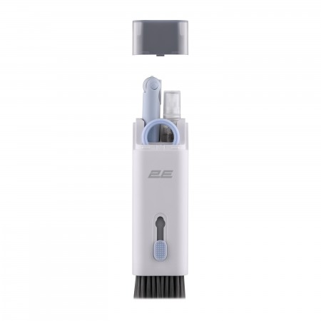 2E Очисний набір для оргтехніки 7в1, біло-блакитний