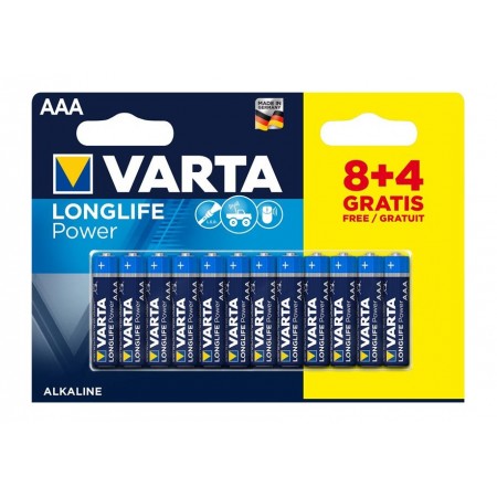 VARTA Батарейка LONGLIFE POWER лужна AAA блістер, 12 шт.