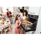 Духовка электр. Hansa, 60см, 77л, A,  гриль, емаль легкого очищення, диспл., чорний