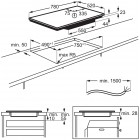 Electrolux Варильна поверхня індукційна, 80см, розширена зона, датчик кипіння, Hob2Hood, чорний
