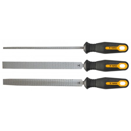 Topex Рашпилі по дереву, набір 3шт, рукоята двокомпонентна, 