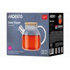 Заварник Ardesto Gemini 600мл, боросилікатне скло, бамбук, прозорий Заварник Ardesto Gemini 600мл, боросилікатне скло, бамбук, прозорий