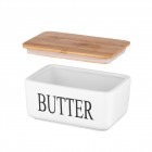 ARDESTO Маслянка Midori 16.5х10х8см, кераміка, бамбук, біла ARDESTO Маслянка Midori 16.5х10х8см, кераміка, бамбук, біла