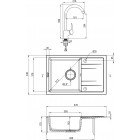 Deante Набір для кухні Corio, гранітна мийка ZQN_N113 + зміш. BMO_062M + дозатор ZZZ_000D, графіт