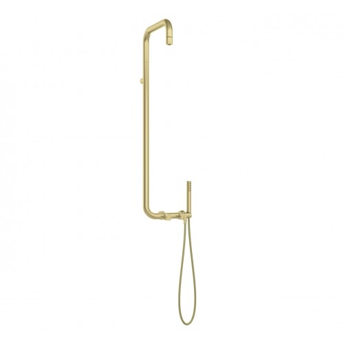 Deante Душова система Silia зі змішувачем для душу, душ - верхній душ, лійка, кріпл. - на стійці, брашоване золото