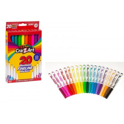 Cra-Z-Art Маркери легкозмивні тонкі кінчики, 20шт Cra-Z-Art Маркери легкозмивні тонкі кінчики, 20шт