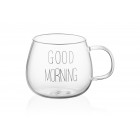 ARDESTO Набір чашок з ручками Good Morning, 430мл, 2шт, боросилікатне скло, прозорий