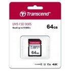Transcend SDXC/SDHC 300S[Карта пам'яті SD 64GB C10 UHS-I R100/W20MB/s]