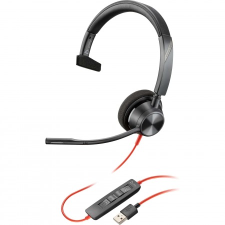 Гарнітура комп'ютерна моно On-ear Poly Blackwire 3310, USB-A