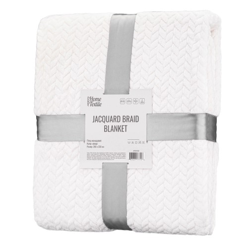 ARDESTO Плед Jacquard Braid 200х220см, 100% поліестер, айворі