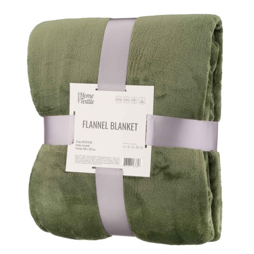 ARDESTO Плед Flannel, 200x220 см, 100% поліестер, зелений ARDESTO Плед Flannel, 200x220 см, 100% поліестер, зелений