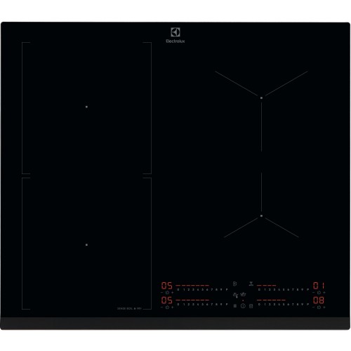 Electrolux Варильна поверхня індукційна, 60см, розширена зона, датчик кипіння, датчик смаження, Hob2Hood, чорний