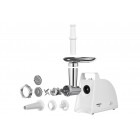 ARDESTO М'ясорубка, 1700Вт, продук.-1.6кг/хв, 2 решітки + для ковб., кеббе, пластик, білий