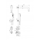 Deante Душовий набір Silia зі змішувачем, верхній душ, лійка, кріпл. - прихованого монтажу, чорний