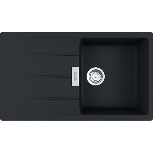 Мийка кухонна Franke Centro, фраграніт, прямокутник, з крилом, 860х500х200мм, чаша - 1, врізна, оборотна, CNG 611-86, чорний матовий