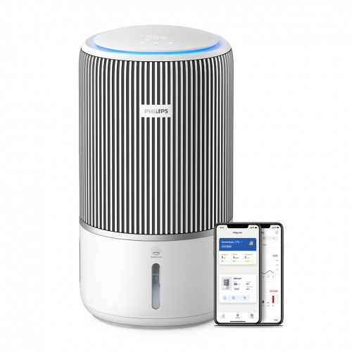 Philips Очисник-зволожувач повітря Series 3400, 78м2, 300м3/год, 3-х шар. HEPA фільтр +вугільний фільтр, Wi-Fi, 5 режими, білий