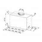 Franke Витяжка вбудовувана, 52см, 1250м.куб/год, Box Flush Basic FBFE LG A52, cвітло-сірий