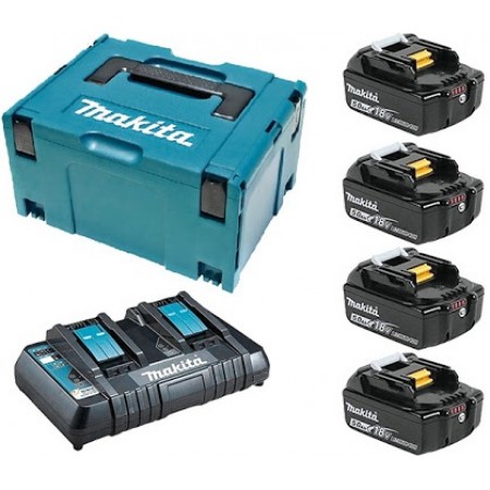 Makita Набір акумуляторів MKP3PT184, LXT BL1850Bx4, DC18RD, 