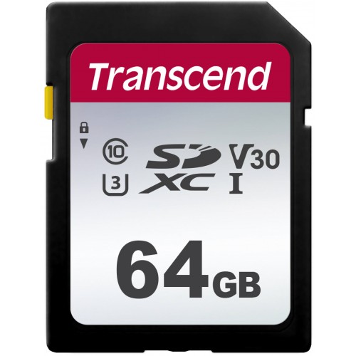 Transcend SDXC/SDHC 300S[Карта пам'яті SD 64GB C10 UHS-I R100/W20MB/s]