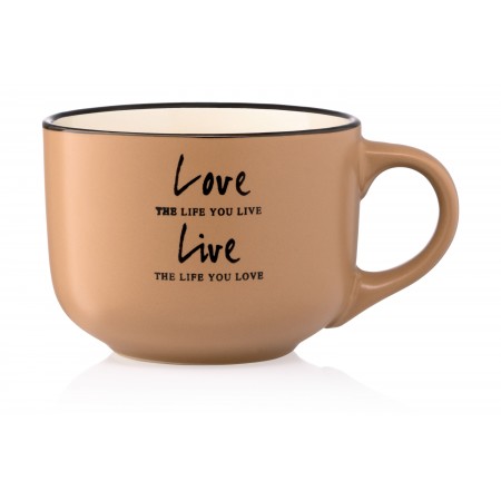 ARDESTO Чашка Way of life, 550 мл, оливкова, кераміка