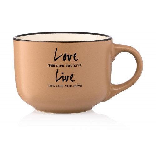 ARDESTO Чашка Way of life, 550 мл, оливкова, кераміка