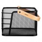 ARDESTO Кошик з ручкою Midori 24х23.5х16.1см, метал, дерево, чорний ARDESTO Кошик з ручкою Midori 24х23.5х16.1см, метал, дерево, чорний