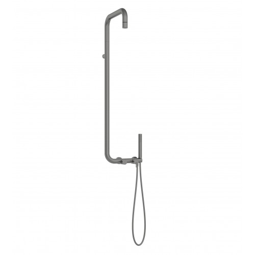 Deante Душова система Silia зі змішувачем для душу, душ - верхній душ, лійка, кріпл. - на стійці, титан