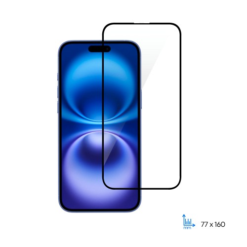 2E Захисне скло для Apple iPhone 16 Plus(6.7), 2.5D FCFG, (1 Pack), чорна рамка