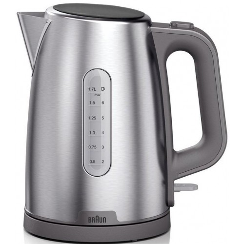 Електрочайник Braun PurShine, 1.7л, метал, сріблясто-сірий