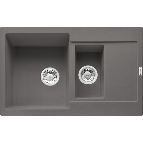 Кухонна мийка Franke Maris, фраграніт, прямокут., з крилом, 780х500х200мм, чаша-2, накладна, сірий камінь Кухонна мийка Franke Maris, фраграніт, прямокут., з крилом, 780х500х200мм, чаша-2, накладна, сірий камінь