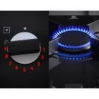 Electrolux Варильна поверхня газова на склі, 60см, чавун, електрон. керування, Hob2Hood, чорний