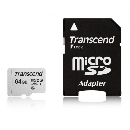 Transcend Карта пам'яті microSD 64GB C10 UHS-I R100/W20MB/s + SD Transcend Карта пам'яті microSD 64GB C10 UHS-I R100/W20MB/s + SD