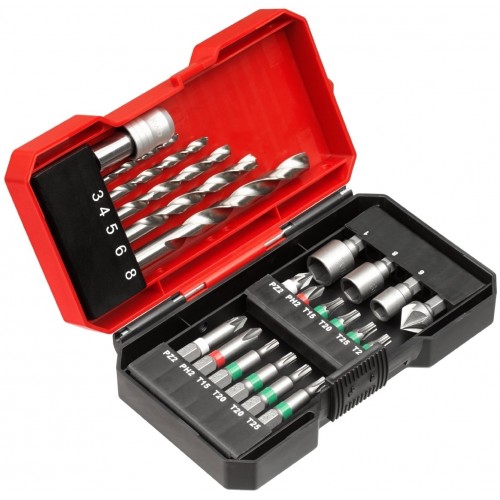 Einhell Набір біт та свердел по металу HSS, 22 шт, кейс S-Box, KWB