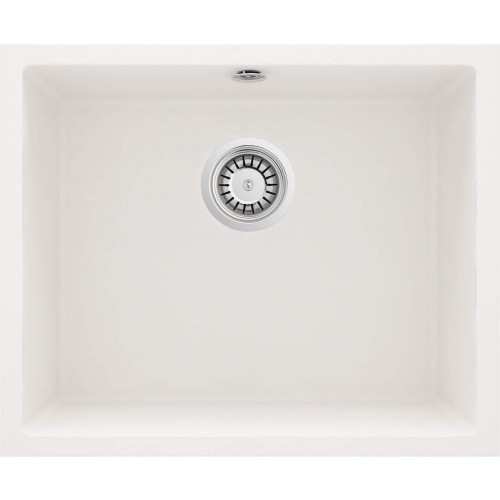 Deante Мийка кухонна Corda, граніт, квадрат, без крила, 550х460х204мм, чаша - 1, врізна, алебастр