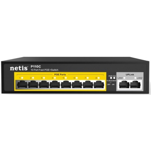 Netis Комутатор P110C 8xFE PoE, 2xFE, некерований Netis Комутатор P110C 8xFE PoE, 2xFE, некерований