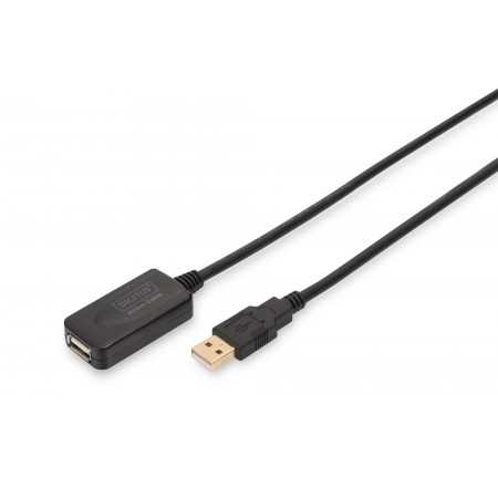 Digitus Подовжувач USB 2.0 Active Cable, A/M-A/F, 5м, чорний