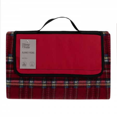 Плед Ardesto Picnic 130х170см, 100% поліестер, клітинка черв