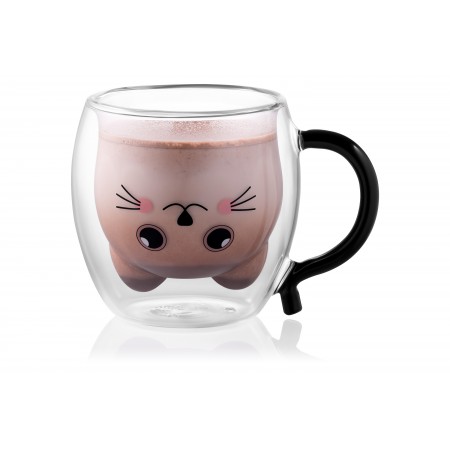 ARDESTO Набір чашок з ручками Animals з подвійними стінками,