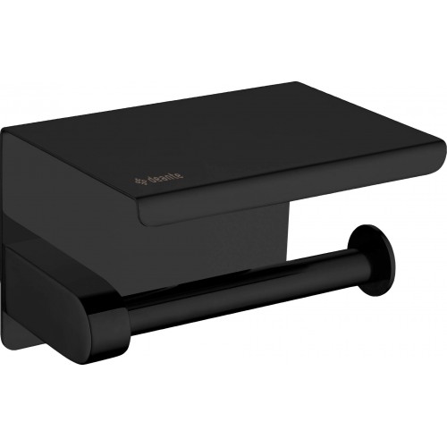 Deante Тримач Round для туалетного паперу, настінний з полицею, чорний Deante Тримач Round для туалетного паперу, настінний з полицею, чорний