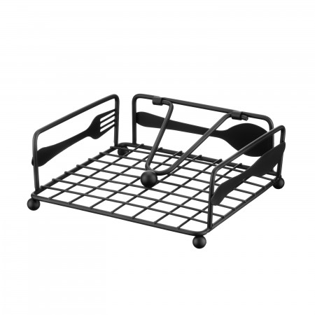 ARDESTO Серветниця Midori 18х18х7см, метал, чорна