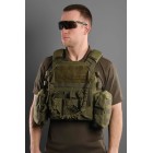 Плитоноска 2Е, Тип 1, з кишенями для бічного захисту і підсумками, Молле, зелена