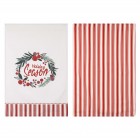 ARDESTO Набір рушничків для кухні Happy Holidays 45х65см, 2шт, 90% поліестер, 10% бавовна, червоно-білий ARDESTO Набір рушничків для кухні Happy Holidays 45х65см, 2шт, 90% поліестер, 10% бавовна, червоно-білий